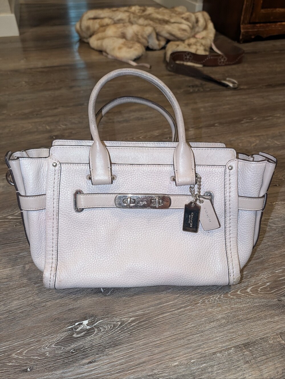 Coach Pebbled Leather Swagger Bag